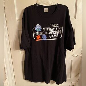 Clemson 2022 Subway ACC Football Championship Game Black Graphic Shirt Tar Heels